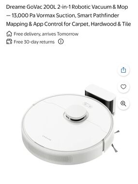 Dreame GoVac 200L White Robotic Vacuum & Mop
